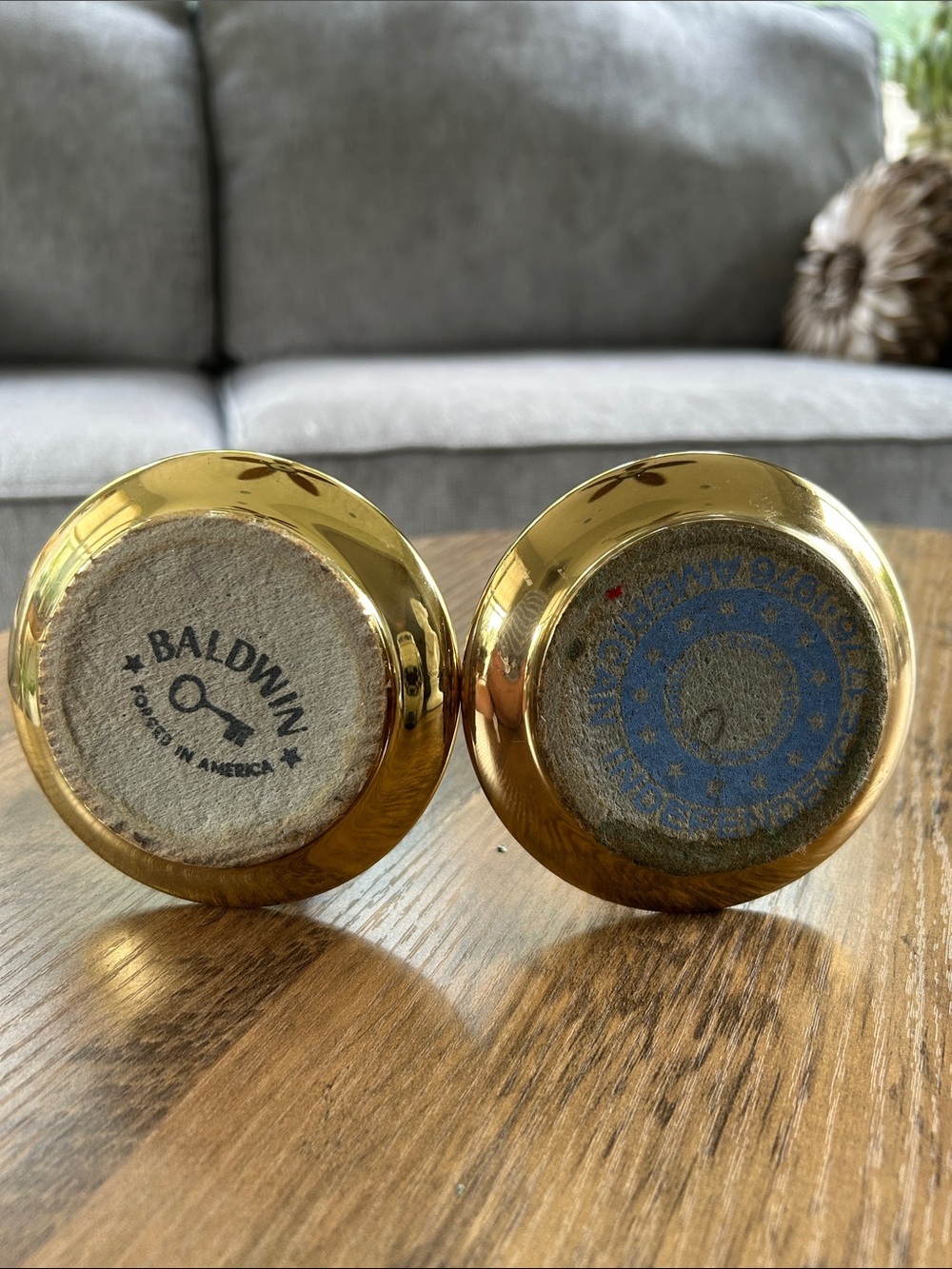 baldwin Polished Gold Brass Candlestick Pair - Picture 4 of 7